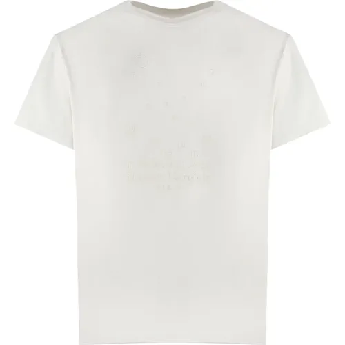 Snow Cotton T-shirt with Number Logo , male, Sizes: L, XL, 2XL, M - Maison Margiela - Modalova