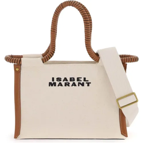 Canvas Tote Bag with Embroidered Logo , female, Sizes: ONE SIZE - Isabel marant - Modalova