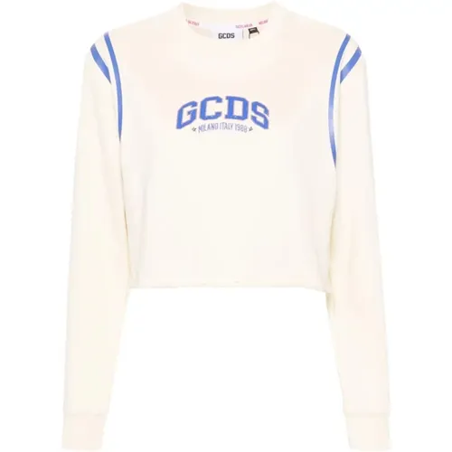 Cropped Logo Crewneck Sweatshirt , Damen, Größe: S - GCDS - Modalova