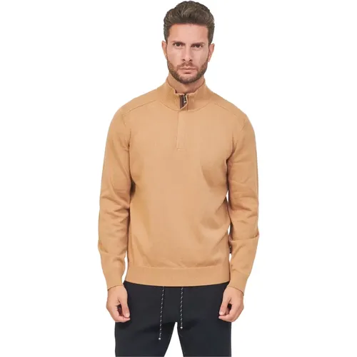 Regular Fit Sweater with Hidden Zip , male, Sizes: S - Hugo Boss - Modalova