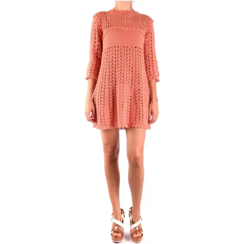 Coral Day Dress , female, Sizes: S, XS - Elisabetta Franchi - Modalova