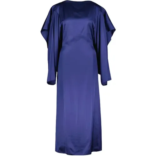 Sleek Satin Midi Dress with Draped Details , female, Sizes: S - MM6 Maison Margiela - Modalova