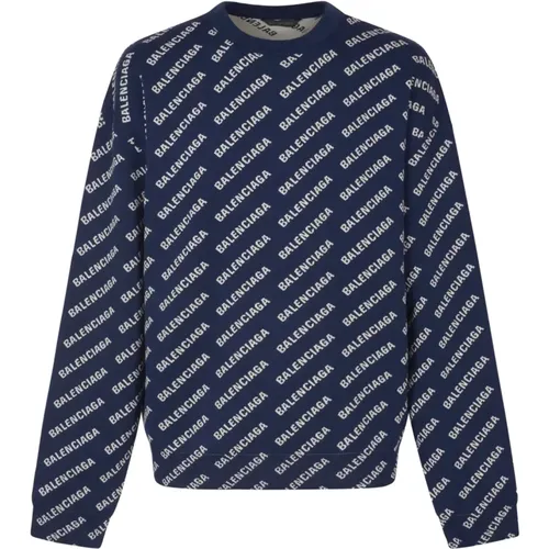 All-Over Crewneck Sweaters , male, Sizes: S, L - Balenciaga - Modalova