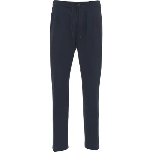 Blaue Tapered Hose mit Kordelzug , Herren, Größe: W30 - closed - Modalova