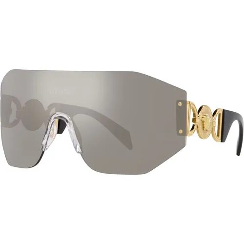 Gold/Silber Sonnenbrille , unisex, Größe: 45 MM - Versace - Modalova