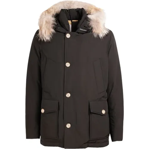 Schwarze Mäntel für Männer - Woolrich - Modalova