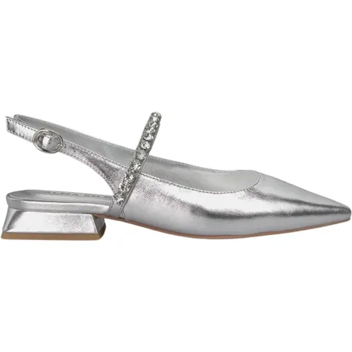 Crystal Embellished Flat Slingback Shoe , female, Sizes: 5 UK, 9 UK - Alma en Pena - Modalova