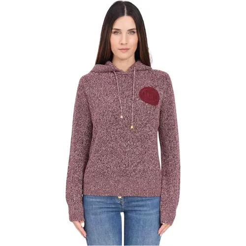 Bordeaux Kapuzenpullover,Bordeaux Kapuzenpullover mit Bestickten Details - Elisabetta Franchi - Modalova