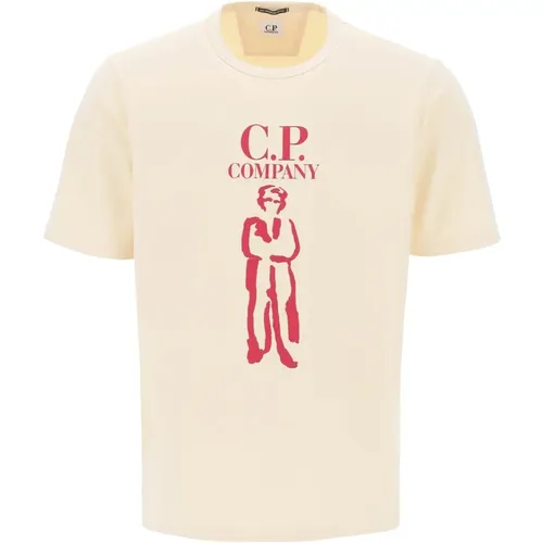 Cp company printed british sailor t-shirt , male, Sizes: M, S, XL - C.P. Company - Modalova