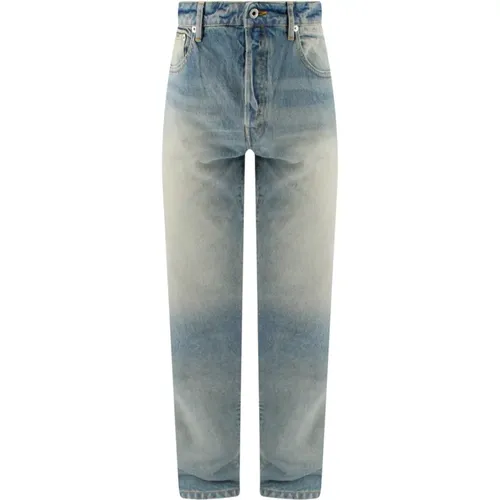 Stylish Cotton Jeans with Washed-out Effect , male, Sizes: W32 - Kenzo - Modalova