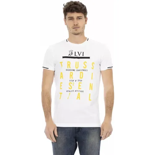 Action Cotton T-Shirt with Front Print , male, Sizes: 2XL, XL, L - Trussardi - Modalova