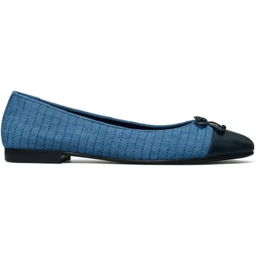 Gepolsterte Cap-Toe Ballett Denim Schuhe , Damen, Größe: 36 EU - TORY BURCH - Modalova