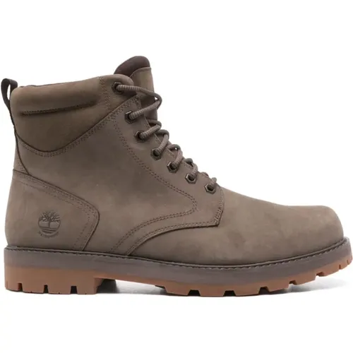 Braune Leder Schnürstiefel , Herren, Größe: 43 EU - Timberland - Modalova