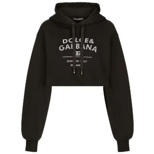 Logo Hoodie , Damen, Größe: 2XS - Dolce & Gabbana - Modalova