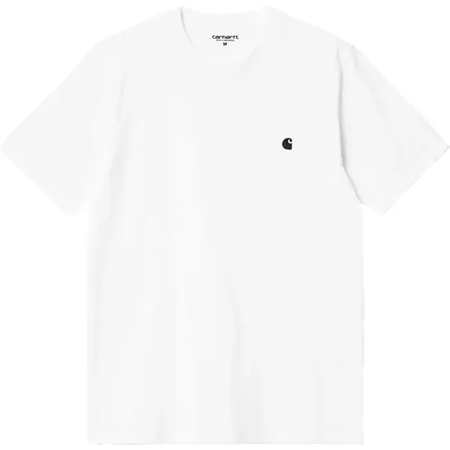 Weiße Baumwoll-T-Shirt mit Logo-Stickerei , Herren, Größe: 2XL - Carhartt WIP - Modalova