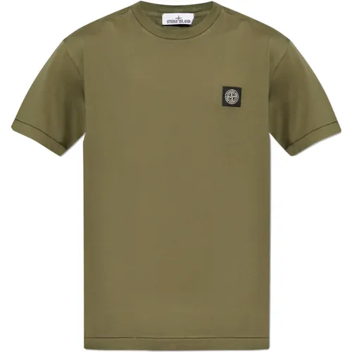 T-shirt with logo patch , male, Sizes: 3XL - Stone Island - Modalova