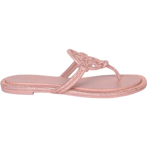 Crystal Embellished Leather Sandals , female, Sizes: 4 1/2 UK, 5 UK, 3 1/2 UK, 6 UK - TORY BURCH - Modalova