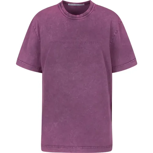 Bi-Color Acid Logo Tee , female, Sizes: S, M - alexander wang - Modalova