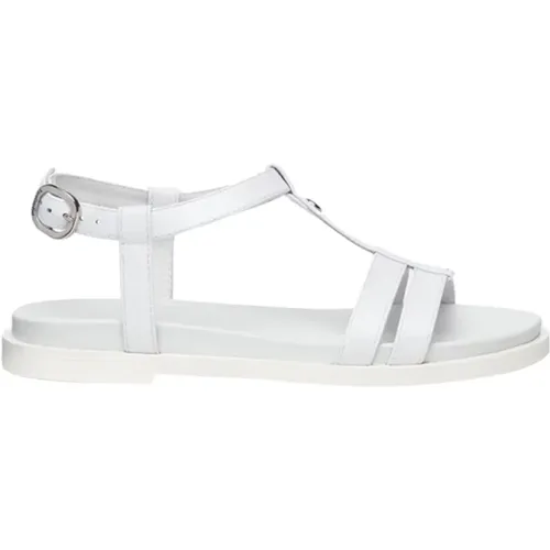 Weiße Flache Sandalen Eleganter Komfort , Damen, Größe: 40 EU - Nerogiardini - Modalova
