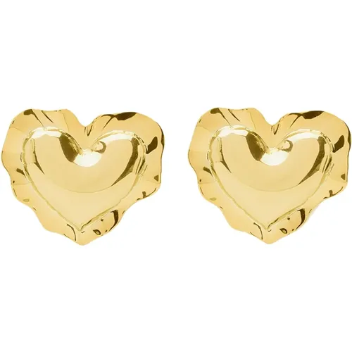 Gold Heart Earrings , female, Sizes: ONE SIZE - Nina Ricci - Modalova