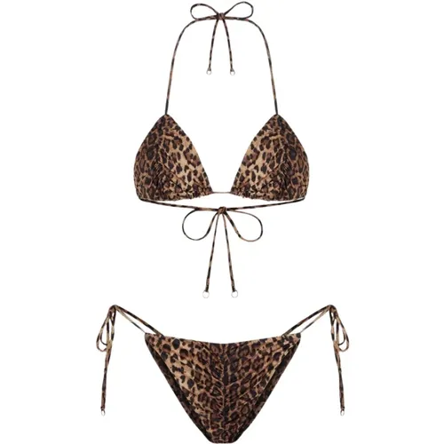 Leopardenmuster Triangel Bikini Set - F**k - Modalova