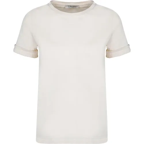Cream Ruched T-Shirt , female, Sizes: XL, L - Max Mara - Modalova