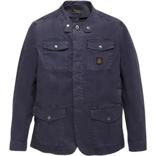 Lightweight Cotton Jacket with Stylish Details , male, Sizes: 2XL, XL, L - RefrigiWear - Modalova
