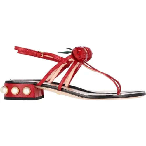 Pre-owned Leather sandals , female, Sizes: 5 1/2 UK - Gucci Vintage - Modalova