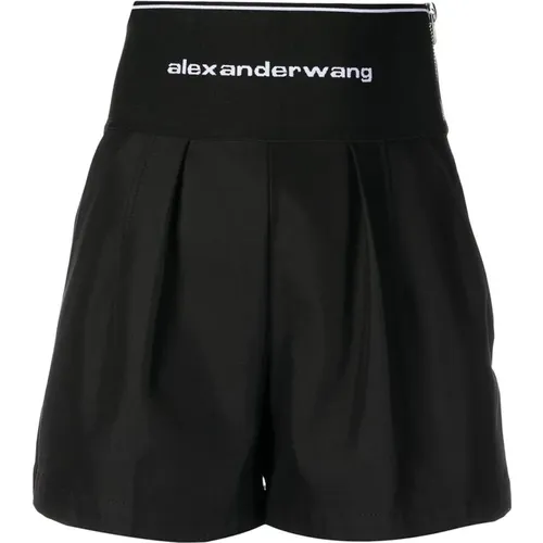 Logo Waistband Safari Shorts , female, Sizes: S, M - alexander wang - Modalova