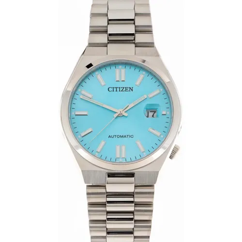 Automatic Turquoise Dial Steel Watch , female, Sizes: ONE SIZE - Citizen - Modalova