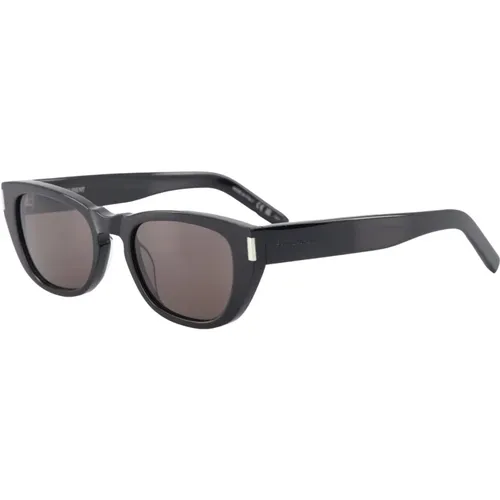 Retro-Stil Sonnenbrille mit Mineralgläsern , Herren, Größe: ONE Size - Saint Laurent - Modalova