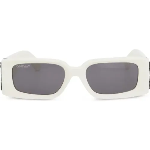 Off , Weiße Sonnenbrille , unisex, Größe: 52 MM - Off White - Modalova