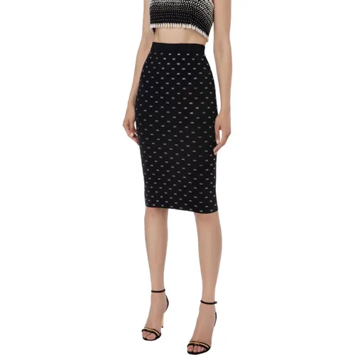 Sophisticated Knit Skirt , female, Sizes: M, L - Elisabetta Franchi - Modalova