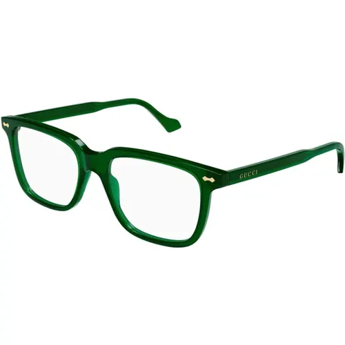 Square Acetate Men's Eyeglasses Transparent , male, Sizes: 53 MM - Gucci - Modalova