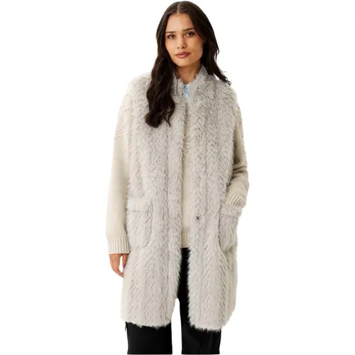 Faux Fur Weste Grau , Damen, Größe: XL - IN FRONT - Modalova