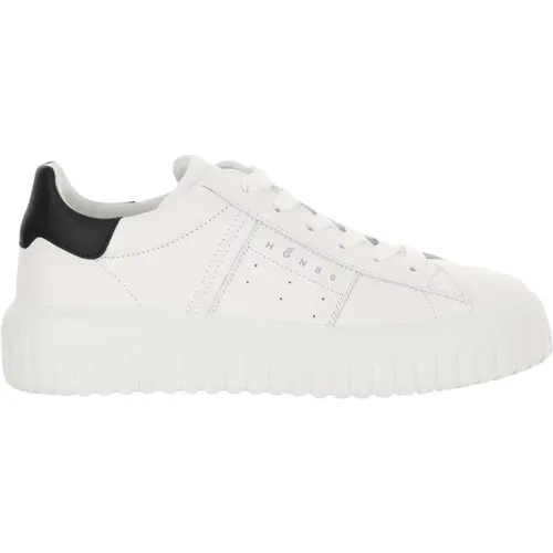 Leather Lace-Up Sneakers Color-Block Design , male, Sizes: 7 UK, 8 1/2 UK, 8 UK, 9 1/2 UK, 5 1/2 UK, 7 1/2 UK, 9 UK, 6 UK, 6 1/2 UK - Hogan - Modalova