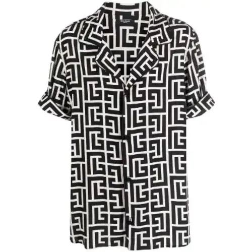 Geometrisches Print-Shirt Balmain - Balmain - Modalova
