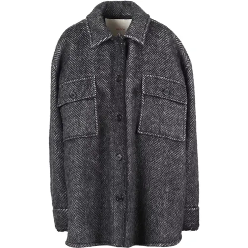 Woll- und Mohair-Overshirt-Jacke , Damen, Größe: 2XS - Jucca - Modalova