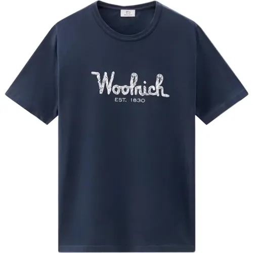 T-Shirts , male, Sizes: XL, M, L - Woolrich - Modalova