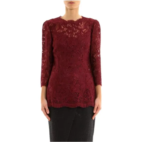 Bordeaux Knitwear Ss17 , female, Sizes: L - Dolce & Gabbana - Modalova