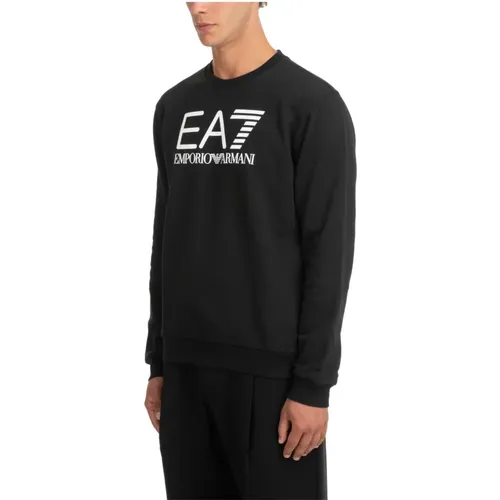 Gemustertes Logo Sweatshirt , Herren, Größe: L - Emporio Armani EA7 - Modalova