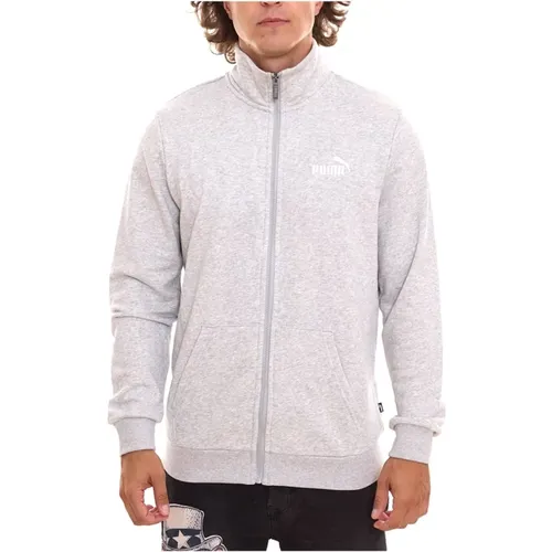 Logo Sweatshirt mit Reißverschluss aus Baumwolle , Herren, Größe: L - Puma - Modalova