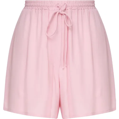 Seidenmischung Elastische Taille Kordelzug Shorts , Damen, Größe: M - Ottod'Ame - Modalova