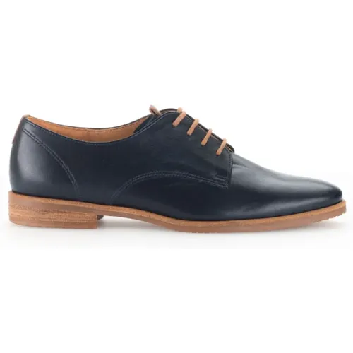 Blaue Leder Derby Schuhe , Damen, Größe: 44 EU - Gabor - Modalova