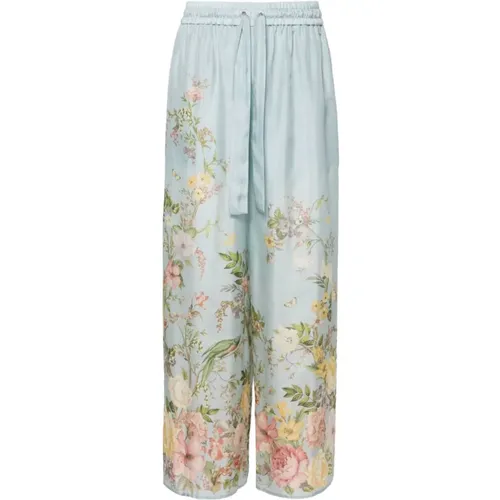 Blumige Seiden Palazzo Hose , Damen, Größe: 2XS - Zimmermann - Modalova