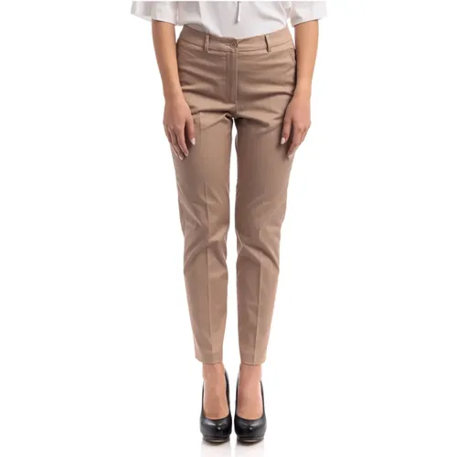 Slim Fit Cotton Stretch Ankle Pants , female, Sizes: S, L, M - Seventy - Modalova