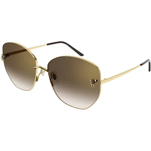 Stylische Sonnenbrille mit Metallrahmen - Cartier - Modalova