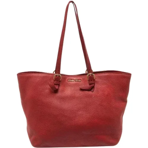 Pre-owned Leather totes , female, Sizes: ONE SIZE - Miu Miu Pre-owned - Modalova