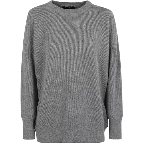 Grey Ribbed Sweater Aw24 , female, Sizes: L, S, M, XS - Fabiana Filippi - Modalova