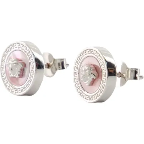 Metal Earrings with Mother of Pearl , female, Sizes: ONE SIZE - Versace - Modalova